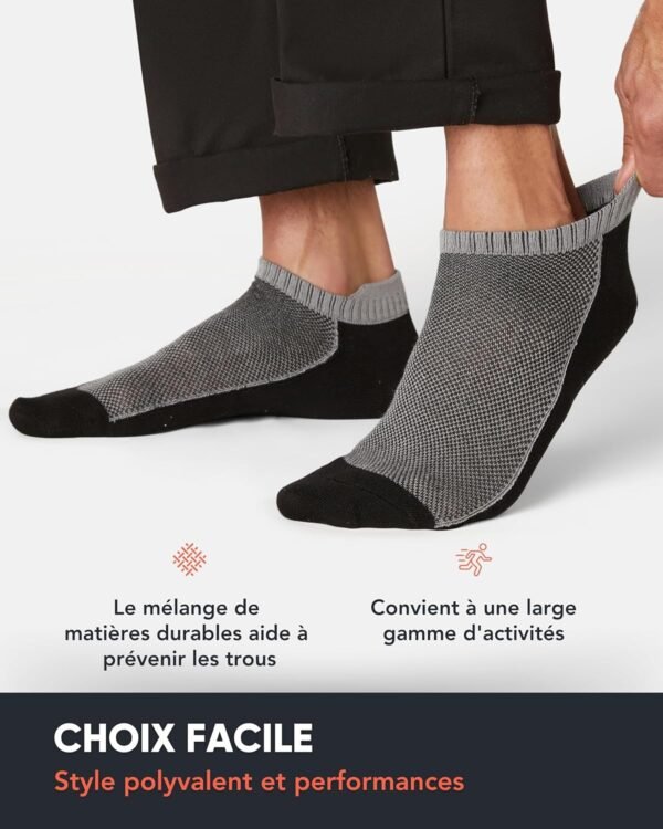 FM London Lot de 8 Paires de Chaussettes pour Homme en Bambou, Socquettes pour Homme, Chaussettes de Running, Respirantes, Résistantes aux Odeurs, avec Languette de Protection au Talon – Image 4