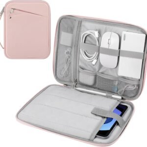 MoKo Housse de Protection 9-11 Pouces avec Poignée, Sac de Voyage Rembourré pour Nouvel iPad Air 11 Pouces M3 2025, iPad A16 11", iPad Pro 11 M4, iPad 10/9/8/7, Tab S9/S8 11, Rose