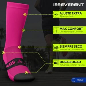 Alternative view of IRREVERENT Chaussettes de Sport Compressives et Hautes pour Running, Crossfit, Cyclisme, Padel, Basket
