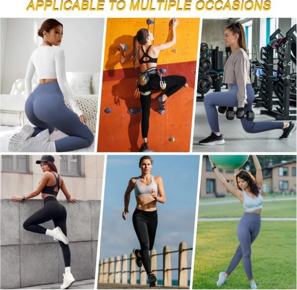 Zilams Legging de Sport de Compression Femme Taille Haute Scrunch Butt Leggings Push Up Fitness Pantalon de Sport Yoga Opaque sans Couture Slim Fit – Image 7