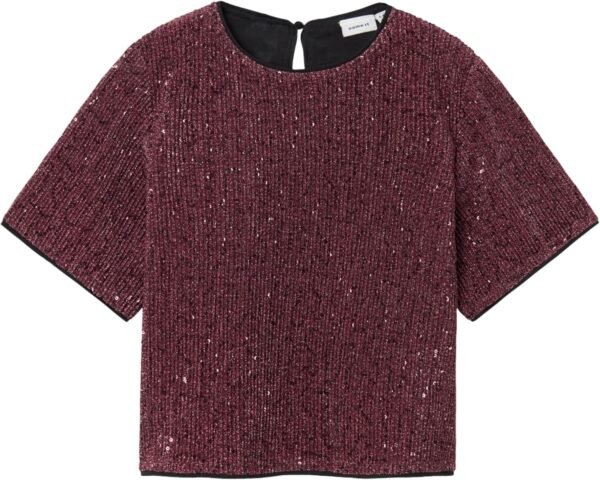 NAME IT Nkfrunic Sequin SS Top Chemisier à Manches Courtes Fille