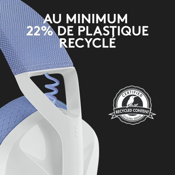 Logitech G435 LIGHTSPEED & Bluetooth sans Fil Casque Gamer, léger circum-auriculaire, Micro intégré, Batterie de 18h, Compatible avec Dolby Atmos, PC, PS4, PS5, Mobile, Nintendo Switch - Blanc – Image 7