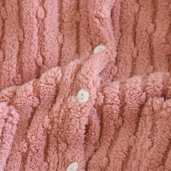 Hauts de Pyjama Femme Cardigan d'hiver Femmes Manches Longues Veste épaisse et Chaude Femme Grande Taille Vêtements D'Intérieur Manteaux avec Boutonné Tops Tunique Casual Loose Ample Mode – Image 5