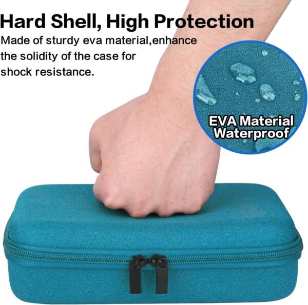 Teskyer Sac Organisateur de Câbles de Voyage, Imperméable, Coque Rigide, Meilleure Protection, Grande Capacité, Portable, Essentiels de Vacances pour Hommes Femmes, 14 x 22 x 6,5 cm, Vert foncé – Image 2