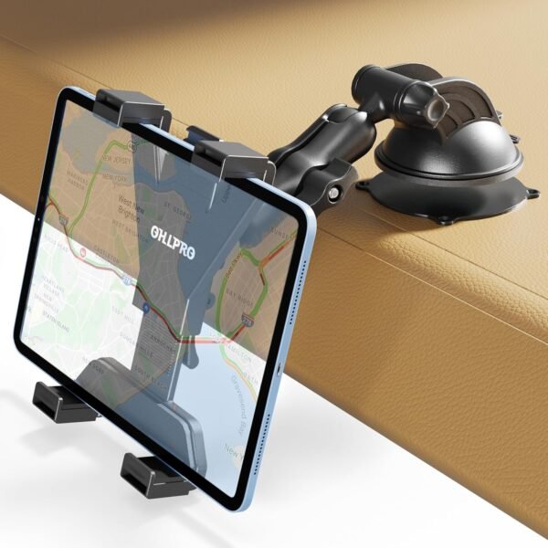 OHLPRO Support Tablette Voiture, Fixation Ventouse Puissante pour Tableau de Bord & Pare-Brise, Compatible avec Tablettes 7 à 11 Pouces, iPad Pro/Mini/Air, pour Camion SUV et Van