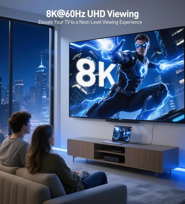 Cable Matters - Câble HDMI Ultra 8K 48 Gbit/s avec connecteurs métalliques et Gaine tressée – Compatible 8K 120 Hz et HDR pour PS5, Xbox Series X/S, RTX3080 / 3090, RX 6800/6900 Apple TV– 2 m – Image 3
