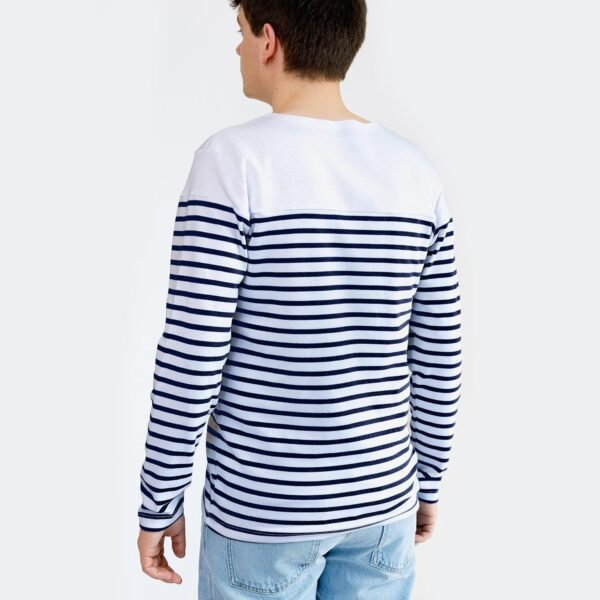 Breizh Ocean - Marinière LANESTER, Tee-Shirt rayé Manches Longues, épais en Coton Bio - Mixte, Homme ou Femme - XS au 4XL – Image 3