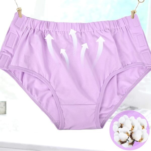 Lot de 2 slips de sous-vêtements adaptatifs faciles pour femme avec fermeture Magic Stick pour patients, personnes âgées. – Image 8