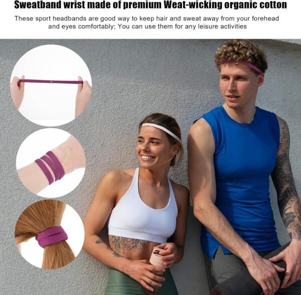 BOHUIZ Lot de 16 bandeaux de sport antidérapants pour enfants - Pour le yoga, le football, le jogging – Image 3