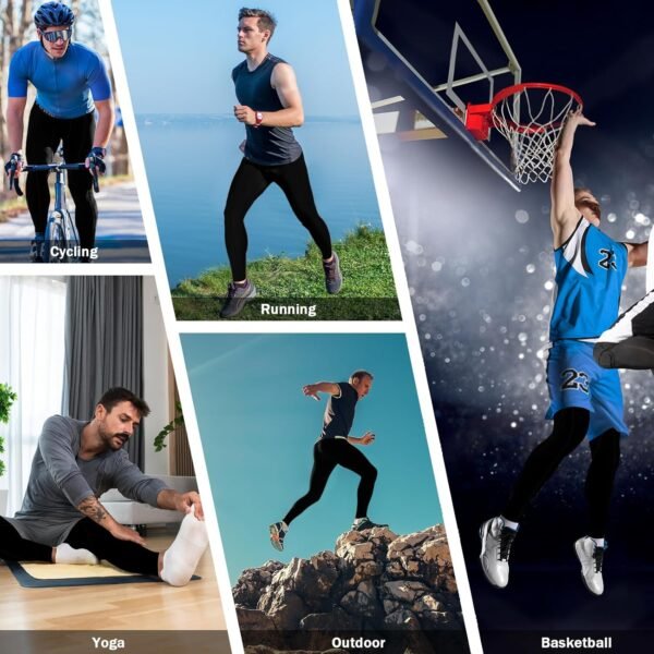 Towintec Pantalon de Compression pour Hommes Séchage Rapide Baselayer Long Sport léger Respirant Leggings Pantalon de Course Tight et Extensible Caleçons de Collant Basketball Fitness Jogging – Image 7