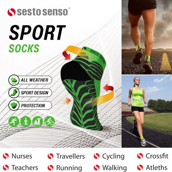 sesto senso Chaussettes Sport de Course Colorées Femme Homme Lot de 3-12 Paires – Image 6