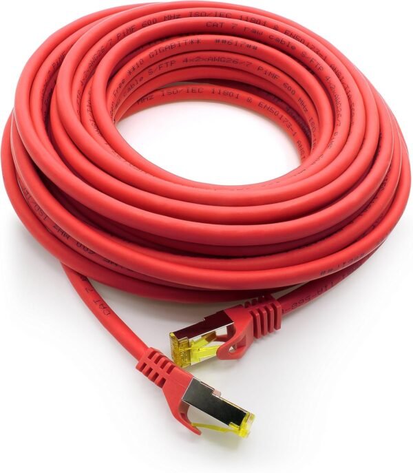 1aTTack.de Câble Réseau Cat7 Cat 7 10 GB/s SFTP - 5x 2m - RJ45 Ethernet LAN DSL Routeur Modem - Rouge – Image 4