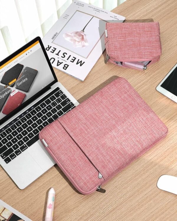 Inateck 360° Protection Housse 13 Pouces Compatible avec 13 MacBook Air M3/M2/M1 2025-2018, 13 MacBook Pro M2/M1 2022-2016, Surface Pro 11/10/9/X/8/7/6/5/4/3, Pochette pour Ordinateur Portable, Rouge – Image 7