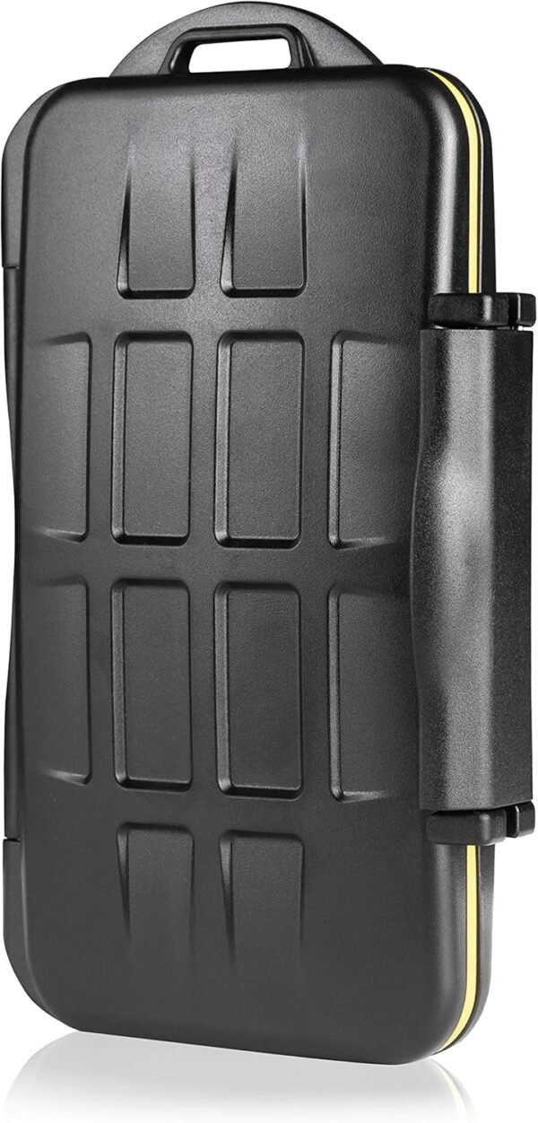 Ares Foto® Boîtier de protection pour cartes mémoire: 12 SD + 12 Micro SD Cards. Étui de Transport étanche antichocs. Conservation & Déplacement. Boîte plastique. Revêtement en caoutchouc breveté. – Image 3