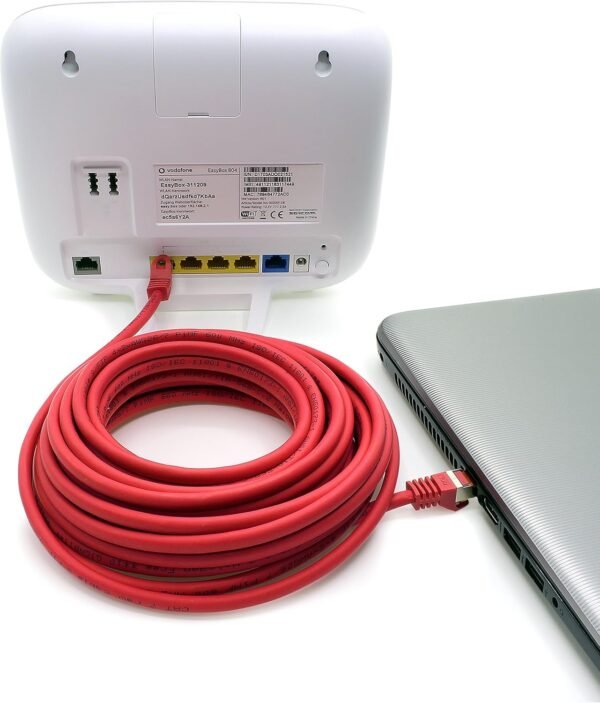 1aTTack.de Câble Réseau Cat7 Cat 7 10 GB/s SFTP - 5x 2m - RJ45 Ethernet LAN DSL Routeur Modem - Rouge – Image 6