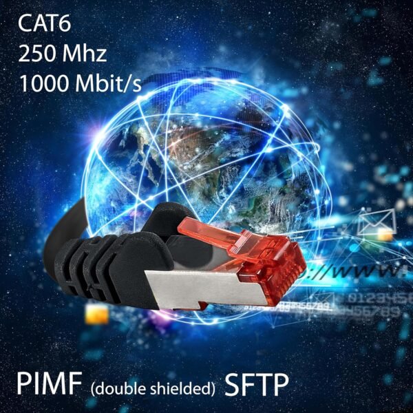 1aTTack.de - 10x 0,5 m câble patch CAT6 S/FTP PIMF blindage CAT.6 câble réseau RJ45 câble Ethernet DSL LAN routeur commutateur modem panneau de brassage - violet - 10 pièces – Image 3
