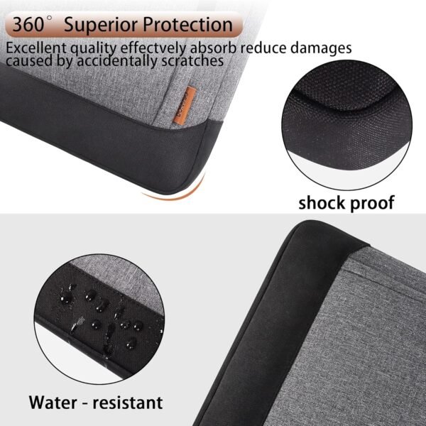 DOMISO 15-15.6 Pouces Sac pour Ordinateur Portable Affaires Mallette Compatible avec 15.6'' Lenovo Ideapad 330/ MacBook Pro/HP EliteBook 850 G3/Envy x360 15/Latitude 3580/Acer Chromebook/Asus,Gris – Image 4