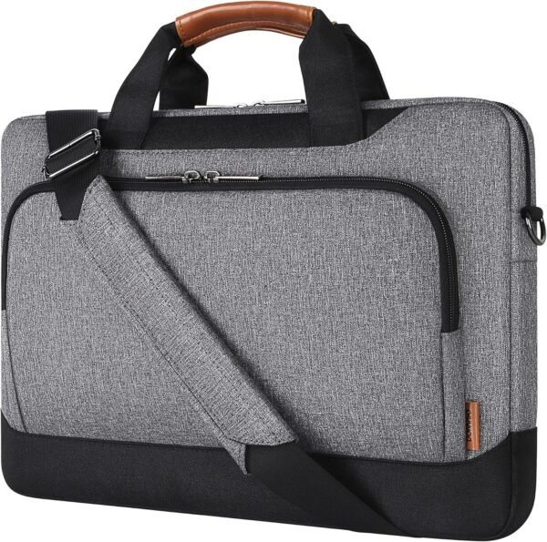 DOMISO 15-15.6 Pouces Sac pour Ordinateur Portable Affaires Mallette Compatible avec 15.6'' Lenovo Ideapad 330/ MacBook Pro/HP EliteBook 850 G3/Envy x360 15/Latitude 3580/Acer Chromebook/Asus,Gris