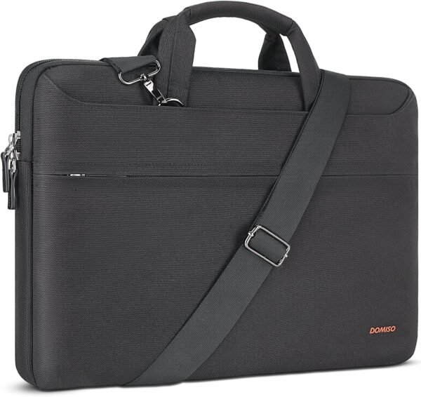 DOMISO 14 Pouces Imperméable Housse de Protection Ordinateur Portable avec Port de Chargeur USB Externe Sacoche Bandoulière pour 14" ThinkPad P14s T14s L14 Gen 2/Lenovo Yoga 520/Chromebook 3, Noir