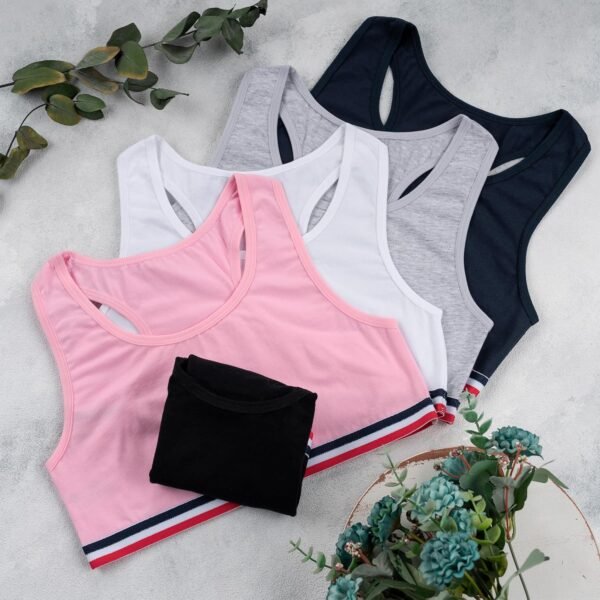 LOREZA ® 5 Brassières en Coton pour Fille sous-vêtements Soutien-Gorge de Sport Tailles 8 à 15 Ans – Image 2
