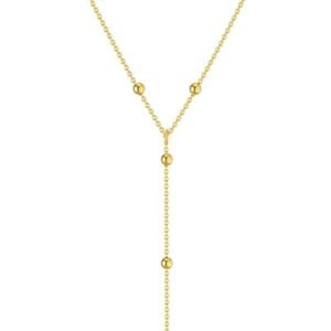 Auiremrti Chaîne longue en Y pour femmes-Collier multi-rangs en acier inoxydable en or/argent,Bijoux pour femmes,Chaîne longue élégante pour femmes,Ensemble de chaînes,Bijoux simples en or/argent