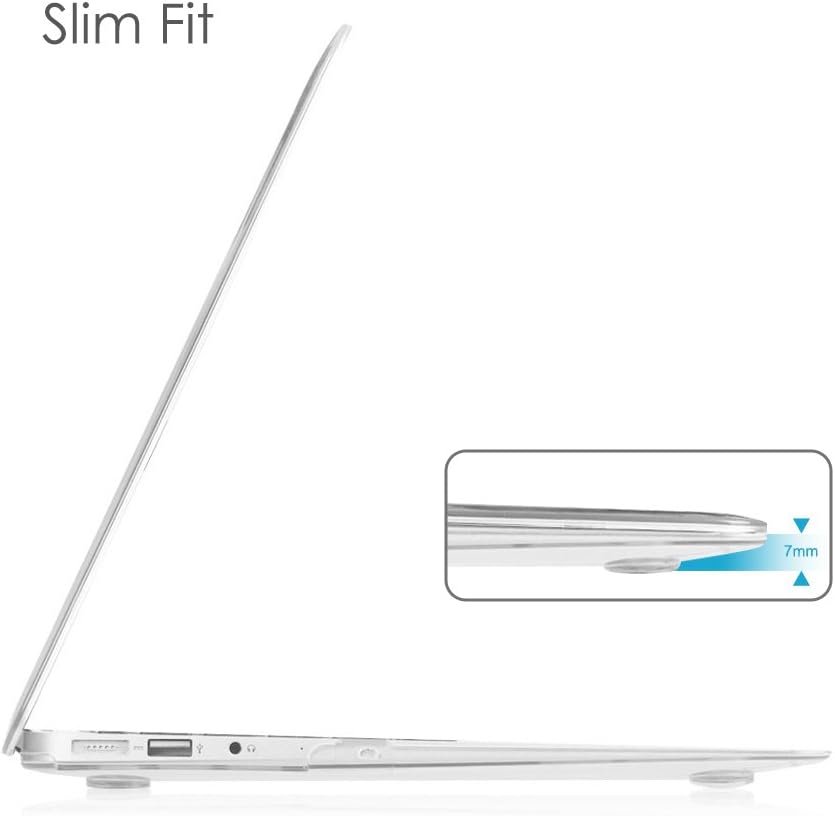 FINTIE Coque Compatible avec MacBook Air 13 Pouces A1466 / A1369 (Version 2010-2017) - Etui en Plastique Rigide Housse de Protection Fine et Légère, Blanc Fleuri – Image 4