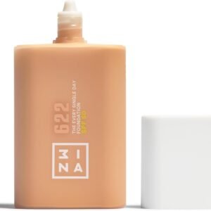 3INA MAKEUP - The Every Single Day Foundation SPF 50 622 - Fond de Teint Chaud clair avec indice SPF 50 - À base de 2% de Niacinamide - À couvrance légère à moyenne - Vegan - Cruelty Free