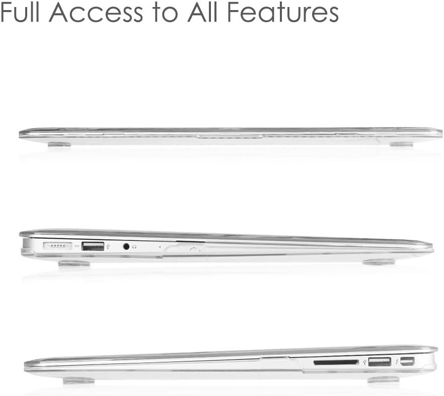 FINTIE Coque Compatible avec MacBook Air 13 Pouces A1466 / A1369 (Version 2010-2017) - Etui en Plastique Rigide Housse de Protection Fine et Légère, Blanc Fleuri – Image 3