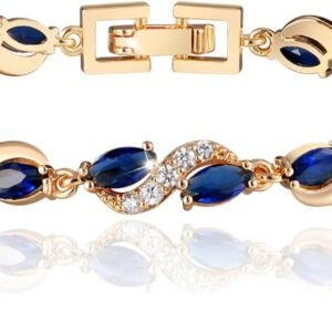 Richapex Bracelet pour Femme Or 18K Plaqué Classique Tennis Bracelets fantaisie Infini Or Bracelet pour Femme Fille Cristal Bijoux