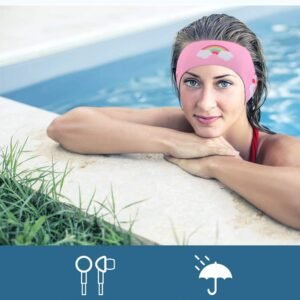 Alternative view of MoKo Bandeau de Natation Enfant, Licorne Mignonne Protection Auditive Bandeau d'Oreilles Enfants en Néoprène, Bandeau Sport Élastique Équipement Sport Nautique, pour Âge 3-9 Enfants Taille M - Rose