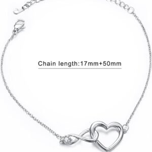 Alternative view of Coeur Infini Bracelet Femme Acier Inoxydable Plaqué Or/Argent/Or Rose Zirconium Bracelet Fantaisie Bijoux Cadeau