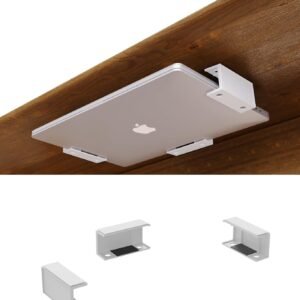 sciuU Supports Multifonctionnels sous Le Bureau - Rangement pour Ordinateur Portable, Tablette, Clavier etc. - Installation avec Vis ou Ruban Adhésif