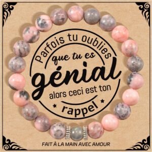 Lueaurra Cadeau pour Femme Bracelet Pierres Naturelles Femme Idee Original Cadeau Ado Fille Cadeaux Noel Femme Cadeau Anniversaire Bracelet Cadeau pour Maitresse Maman Sœur Amie