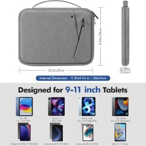 Alternative view of MoKo Housse de Protection 9-11 Pouces avec Poignée, Sac de Voyage Rembourré pour Nouvel iPad Air 11 Pouces M3 2025, iPad A16 11", iPad Pro 11 M4, iPad 10/9/8/7, Tab S9/S8 11, Gris Clair