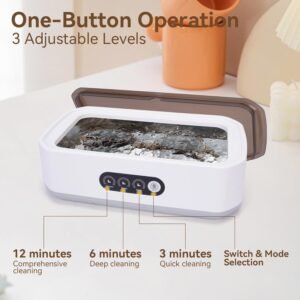 Alternative view of IGUGI Nettoyeur Ultrasons 49000HZ,Nettoyeur Ultrasonique avec 3 Réglages de Temps,650 ML,Nettoyage en Profondeur à 360°,Ultrasonic Cleaner pour Lunettes Bijoux Montres Collier Tête de Rasoir
