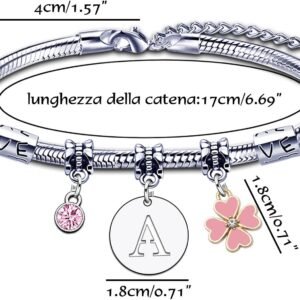 Alternative view of KJKJKJ Bracelet Lettre Initiale Prénom Pour Femme Argent Lettres A-Z Pendentif Bracelets Sœurs Amitié Collègue Fille Mamie Femme Charme Bijoux Idée Cadeau Original Cadeaux Anniversaire Bracelet