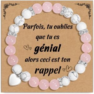 CheersLife Cadeau Femme Bracelet Pierre Naturelle Femme Idee Cadeau Noel Anniversaire pour Maman Fille Sœur Amie Collègues