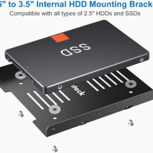 Alternative view of Inateck Cadre de Montage pour HDD/SSD de 2,5 Pouces, 2,5” HDD/SSD vers 3,5” Disque dur Interne, Câble SATA et Câble d’alimentation Inclus (SA04002)