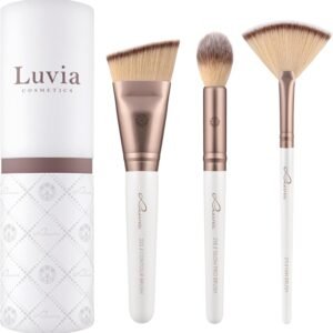 Set de pinceaux de maquillage Luvia, Highlight & Contour Set, Set de pinceaux pour le visage, 3 pinceaux cosmétiques véganes, Pinceaux de maquillage pour estomper, modeler et contourner