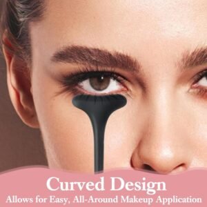 Alternative view of 1 applicateur de mascara réutilisable en silicone, outil de protection des paupières, masque de mascara portable et facile à nettoyer, pochoir eyeliner professionnel et rapide outil de maquillage œil