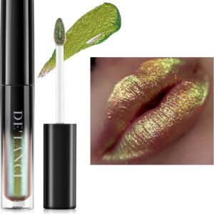 Chameleon - Rouge à lèvres - Couleur : bleu et vert - Brillant à lèvres - Brillant - Sans talc - Pour femme et fille - Cadeau de maquillage - Hydratant - Imperméable et durable - Brillant à lèvres -