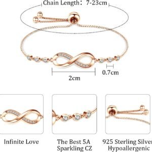 Alternative view of Cosie Lily Cadeau Femme Bracelet Femme Argent 925 Coeur Bracelet Réglable Bijoux Femme Cadeau Anniversaire Fête des Manmans pour Femme Maman,Noël Anniversaire Cadeau Romantiques pour Elle