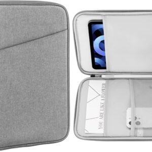 MoKo Tablette de 9-11 Pouces de Protection,Compatible avec 11" iPad Air M3,iPad A16 2025,Pro 11 M4, iPad 10/9/8/7th, Galaxy Tab S9/S8/A8/A7, Sacoche de Protection avec Pochette, Gris Clair