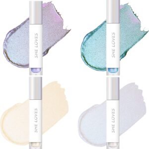 Lot de 4 fards à paupières liquides polarisés, imperméables, longue durée, contour, fard à paupières, crème de beauté, pour éclaircir les yeux et les joues