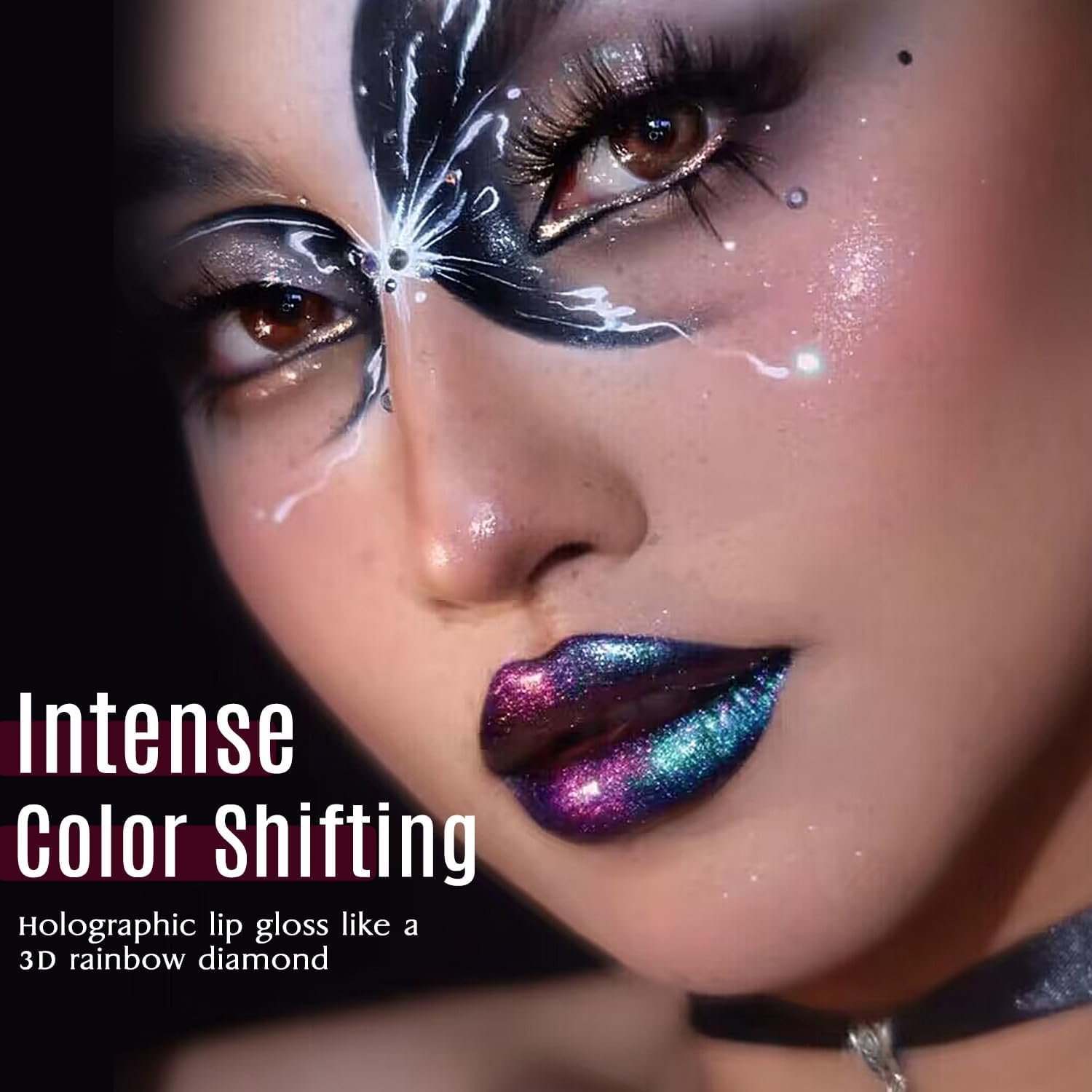 Chameleon - Rouge à lèvres - Couleur : bleu et vert - Brillant à lèvres - Brillant - Sans talc - Pour femme et fille - Cadeau de maquillage - Hydratant - Imperméable et durable - Brillant à lèvres - – Image 3