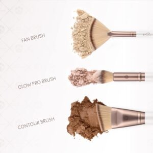 Alternative view of Set de pinceaux de maquillage Luvia, Highlight & Contour Set, Set de pinceaux pour le visage, 3 pinceaux cosmétiques véganes, Pinceaux de maquillage pour estomper, modeler et contourner
