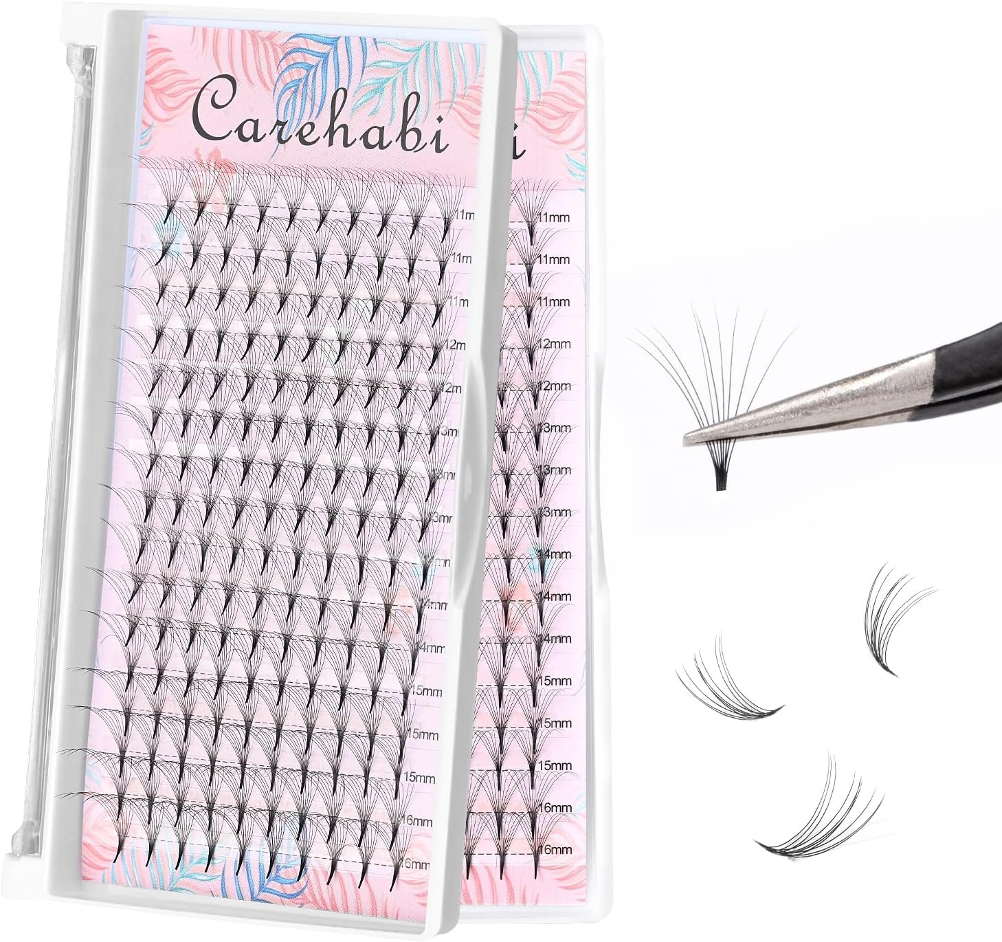 Cils en Bouquet, Cils en Touffes, Extension de Cils Individuels DIY D-Curl pour Maquillage des Yeux Naturels, Pinceau Exquis Inclus