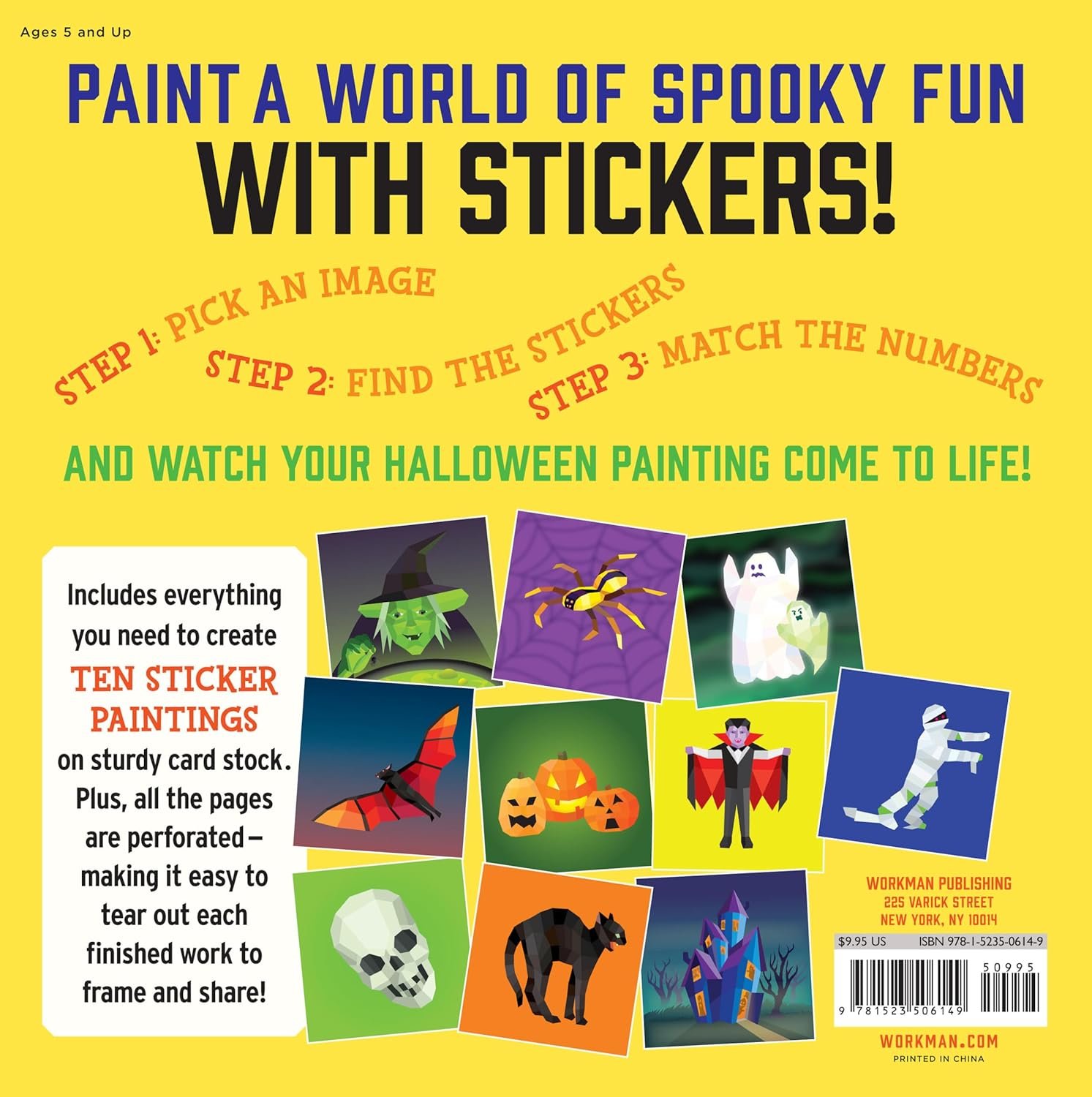 Paint by Sticker Kids: Halloween: Create 10 Pictures One Sticker at a Time! Includes Glow-in-the-Dark Stickers – Image 2