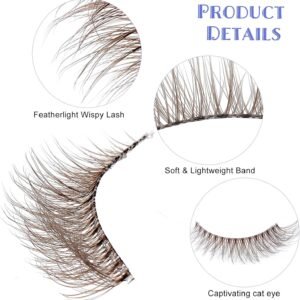 Alternative view of Lot de 10 paires de cils marron légers, faciles à utiliser pour un usage quotidien, les femmes, les débutants en maquillage