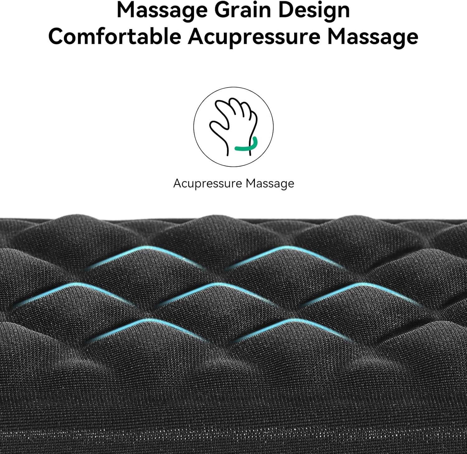 EooCoo Clavier Repose-Poignet Support + Tapis de Souris pour Poignets avec Design de Massage, Tapis de Souris Ergonomique, pour Poignets avec Mousse à Mémoire de Forme, Noir – Image 3